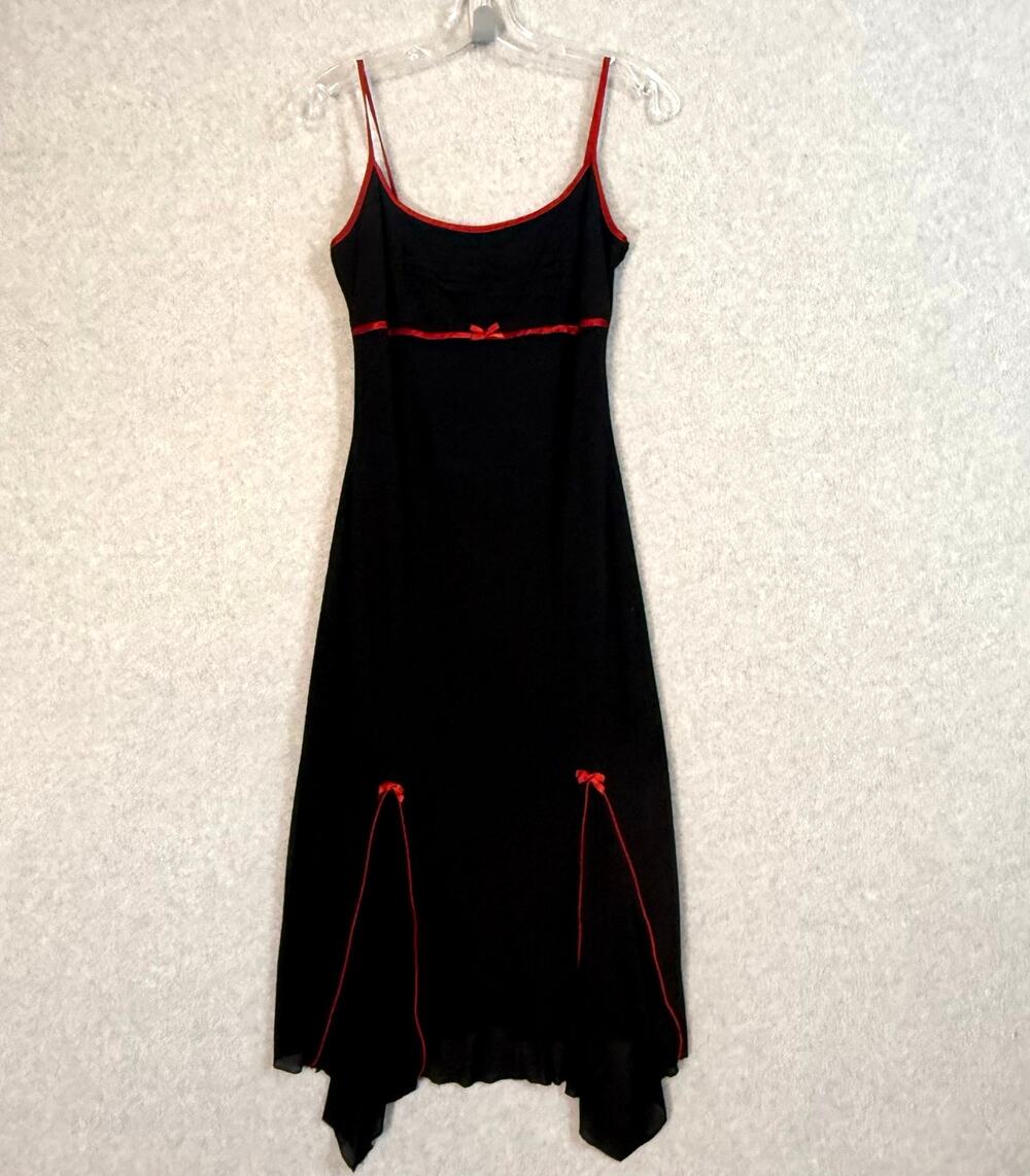 Vtg Y2K Speechless Slip Dress Size 6 Coquette Retro Milkmaid Whimsigoth Bow